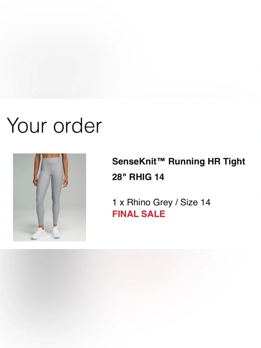 Lululemon SenseKnit Running High-Rise Tight 28